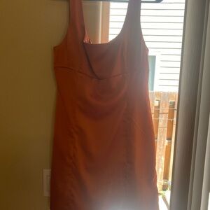 Elegant Orange Sleeveless Dress